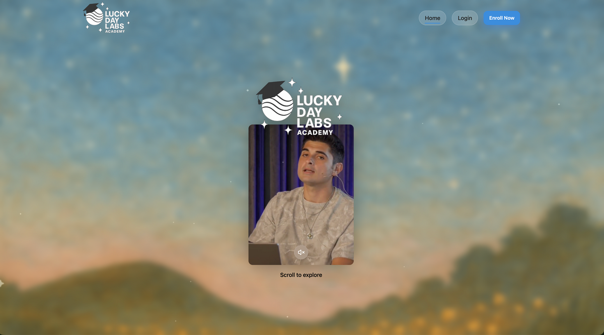 Lucky Day Labs Academy preview screen