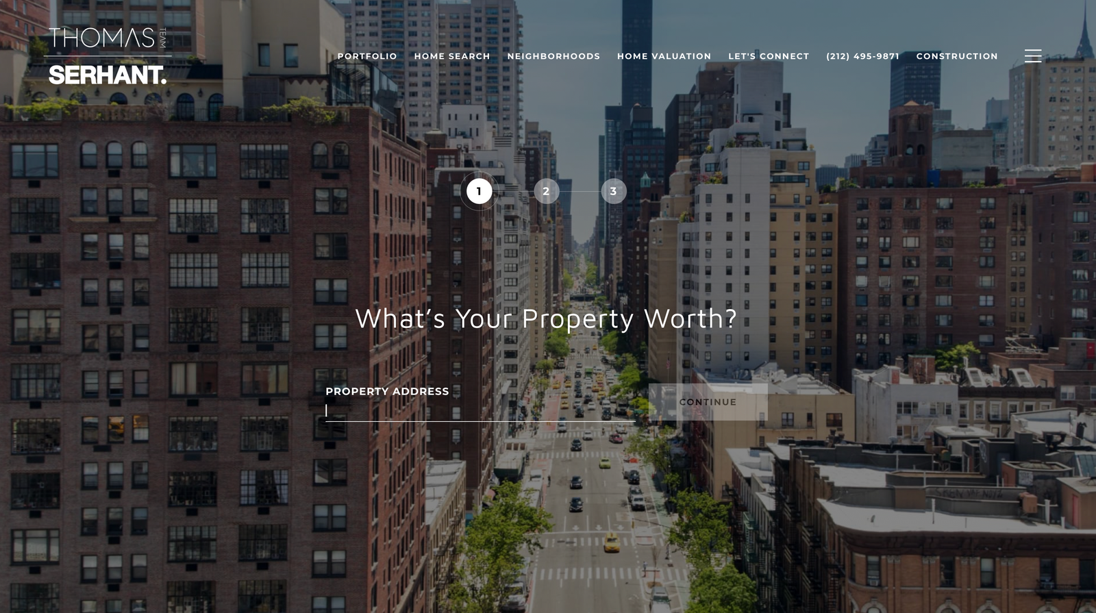 SERHANT real estate website valuation screen