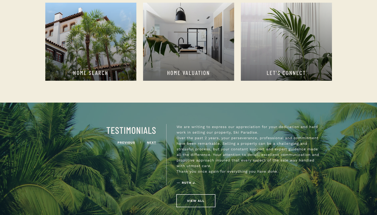 Dailand Real Estate testimonials and valuation screen